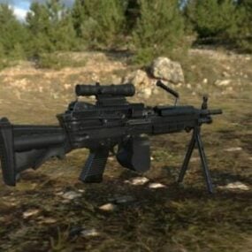 M249 Machine Gun V1 3d model