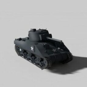 Ww2 M4 शर्मन टैंक 3डी मॉडल