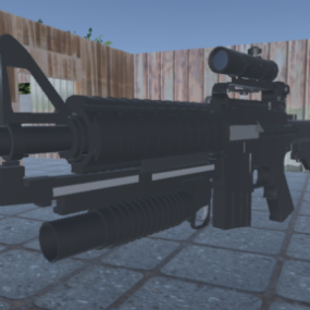 Lowpoly M4 Gun V1 3d-modell