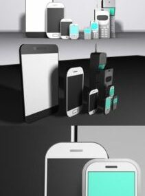 Mô hình gói điện thoại di động 3d