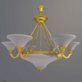 Lampadario in oro modello 3d