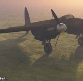 Modello 3d dell'aereo Havilland Mosquito