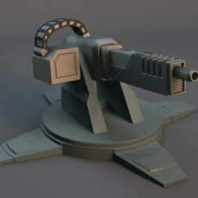 Machine Gun Turret Weapon 3d model
