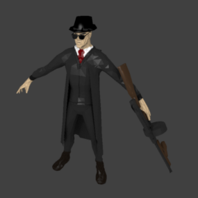 3д модель персонажа мафии гангстера