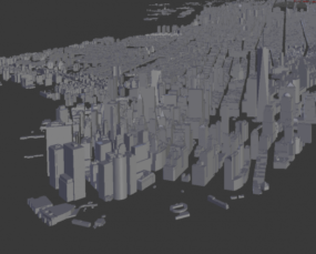 3д модель городских зданий Манхэттена