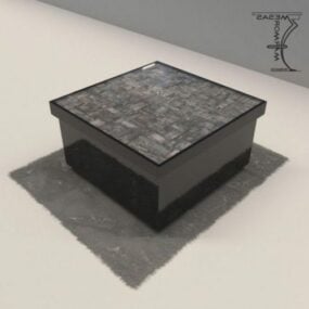 Neliönmuotoinen marmorinen sohvapöytä 3d-malli