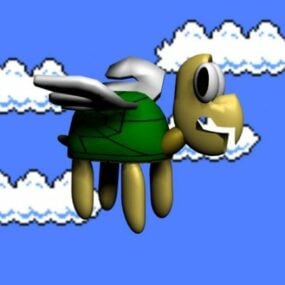 Modello 3d del personaggio Mario Kupa Turtle