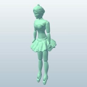 Mô hình tượng nữ diễn viên ballet Marionette 3d
