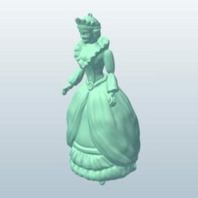 마리오네트 퀸 인형 인쇄용 3D 모델