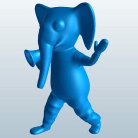 Mascot Elephant Character 3d-model
