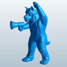 Personnage de mascotte de loup modèle 3D