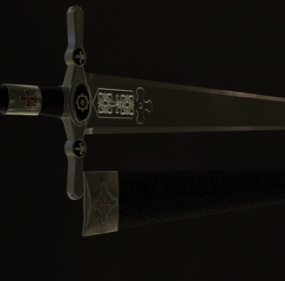 3д модель Винтажного прямого меча