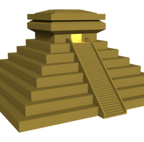 Mayan Modelo 3d do edifício da pirâmide