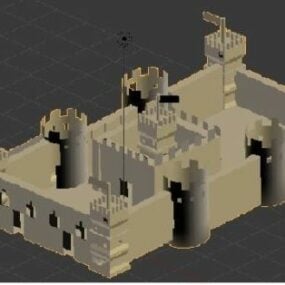 Ortaçağ Castle Lowpoly 3d modeli