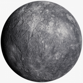 Model 3d Planet Merkurius yang realistis