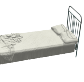Ліжко металеве для гуртожитку 3d модель