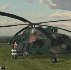 Hélicoptère soviétique Mi8 modèle 3D