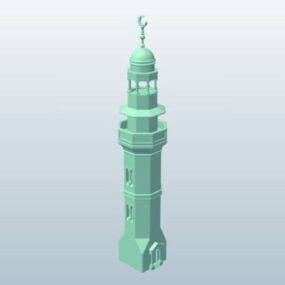 Antiguo edificio minarete modelo 3d