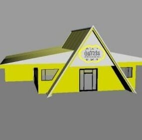 3D model budovy mini restaurace