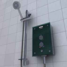 Bathroom Shower With Water Heater 3d model