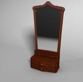 Antique Mirror With Drawers 3d model