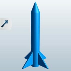पतला रॉकेट Lowpoly 3d मॉडल