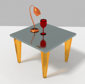 Moderne bord med lampe 3d-model