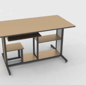 Modern Study Table 3d model