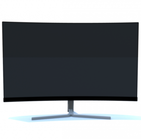Pc Lcd Monitor Curved 3d model