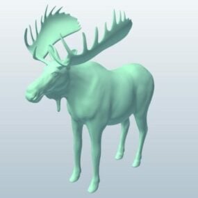 驼鹿动物 Lowpoly 3D模型