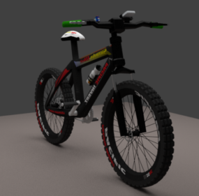 نموذج الدراجة الجبلية السوداء ثلاثي الأبعاد