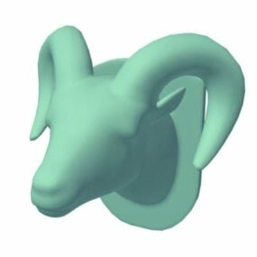 Big Horn Sheep Head Veggfeste 3d-modell