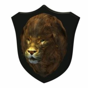 Wall Mounted Lion Head 3d model