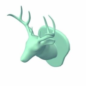 鹿の頭の壁に取り付けられた 3D モデル
