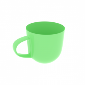 Green Plastic Mug 3d model