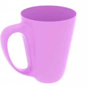 Mô hình 3d màu hồng cốc