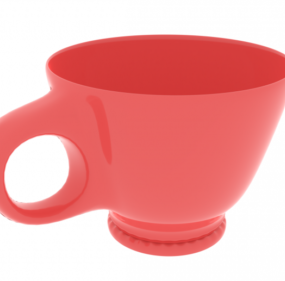 Plastic Mug Red 3d model