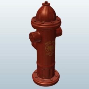 Červený požární hydrant 3D model