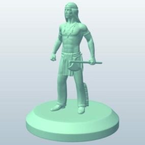 3D model starověkého indiánského válečníka