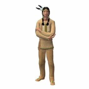 美国原住民男子性格3d模型