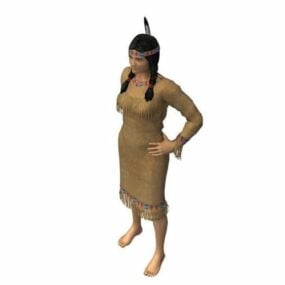 मूल अमेरिकी महिला चरित्र 3डी मॉडल