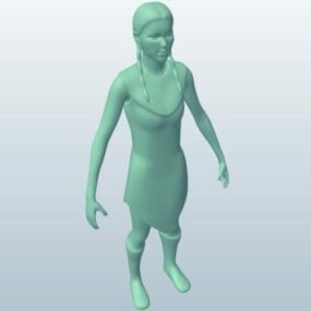 ネイティブの女性キャラクター3Dモデル