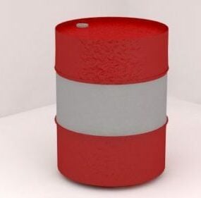 लाल सफेद तेल बैरल 3डी मॉडल