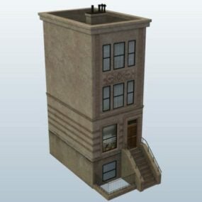 City Brownstone Building 3d model