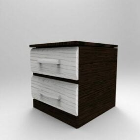 Bedroom Nightstand Wooden Design 3d model