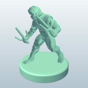 Ninja Warrior With Dagger Printable 3d model