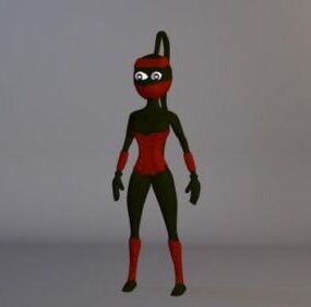 Black Ninja Women Character 3d model