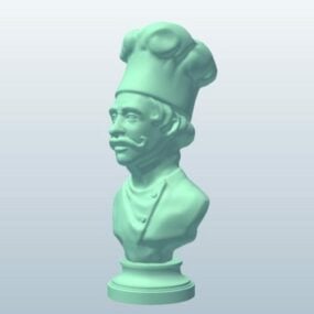 Model 3d Karakter Chef Bust Anyar