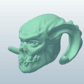 悪魔の頭の彫刻 3D モデル