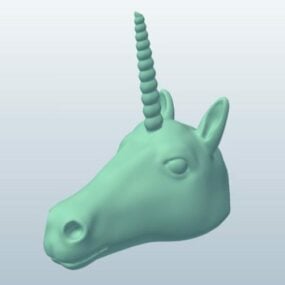 نموذج تمثال نصفي لرأس وحيد القرن ثلاثي الأبعاد